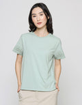 Details Short Sleeve T-Shirt Plain With Embro Beltee01