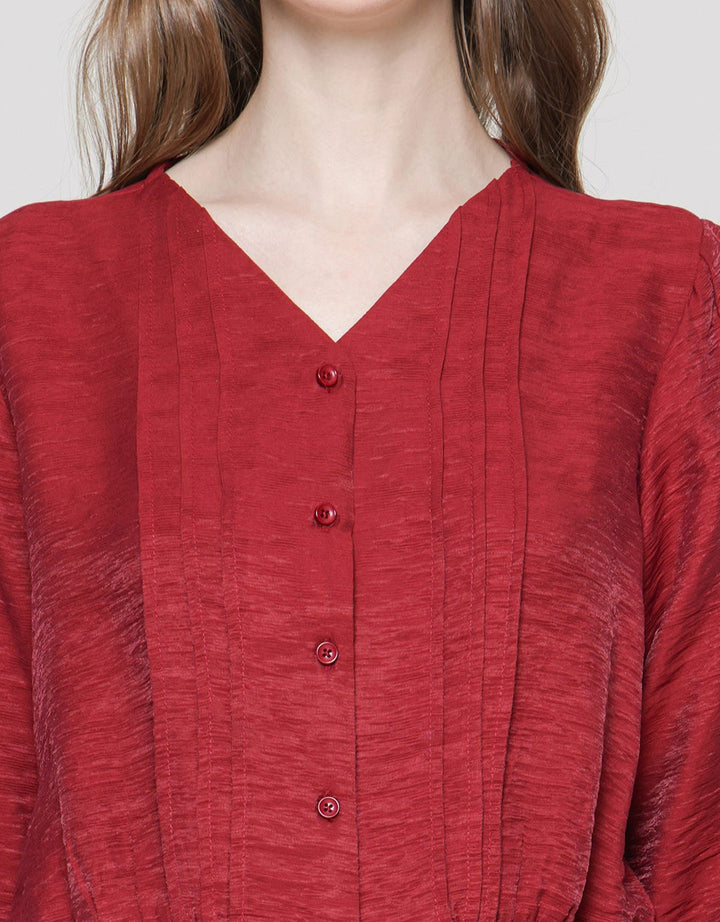 Details Blouse Lengan Panjang With Ruffle Wanita