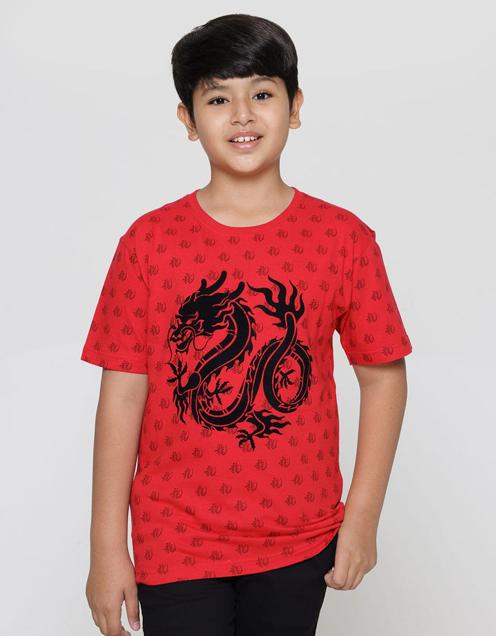 Aero Short Sleeve T-Shirt Print F/P Dragon Flocking