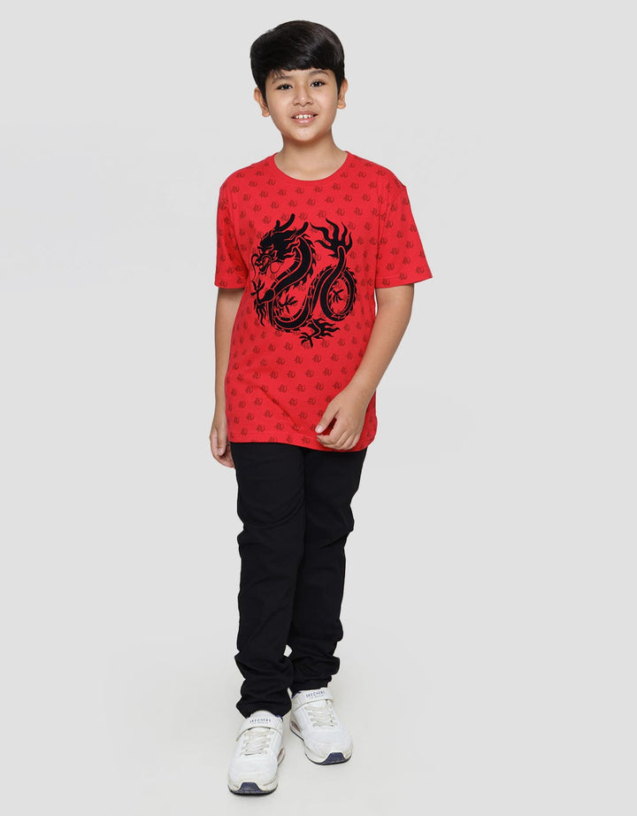 Aero Short Sleeve T-Shirt Print F/P Dragon Flocking