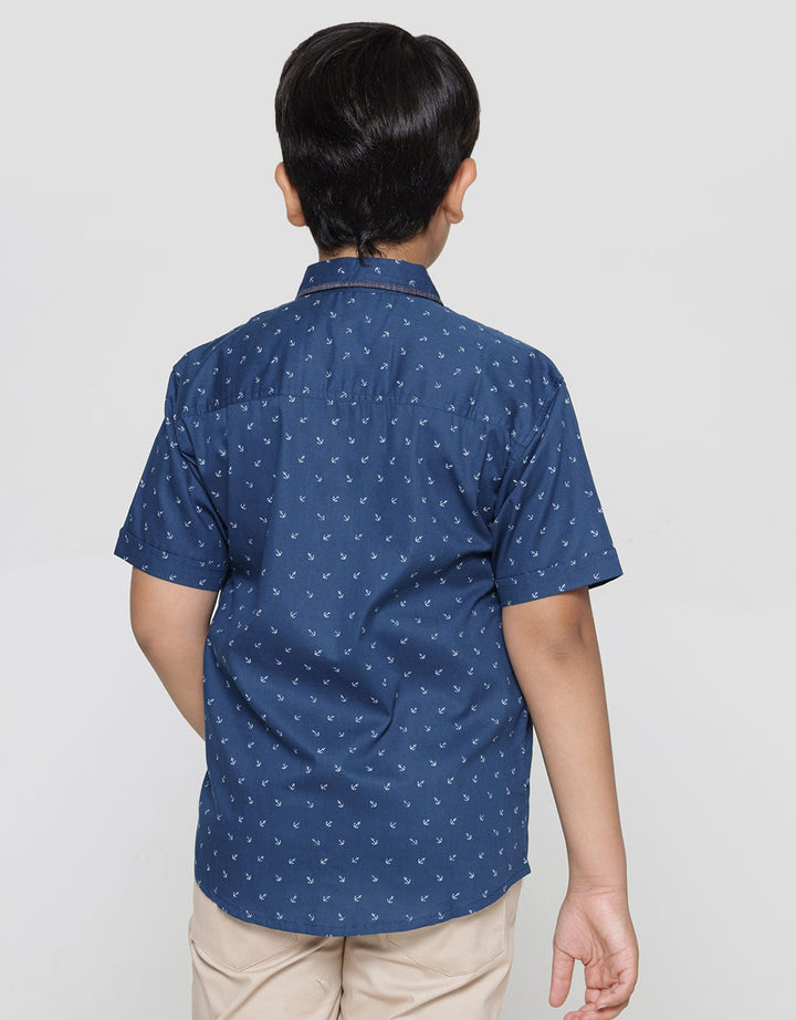 Aero Short Sleeve Shirts Anchor Print Pocket