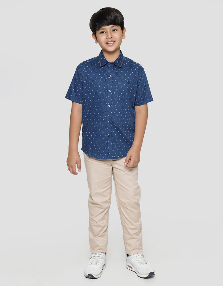 Aero Short Sleeve Shirts Anchor Print Pocket