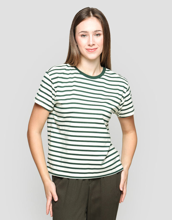 Connexion Knit Stripe Kaos Wanita