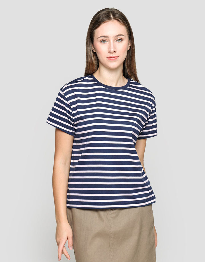 Connexion Knit Stripe Kaos Wanita
