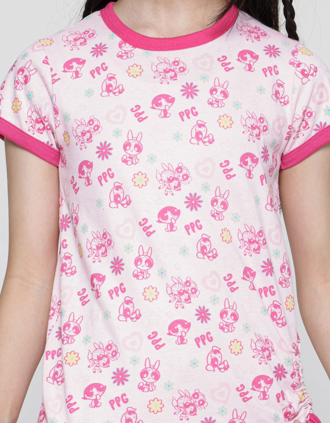 Powerpuff Girls Character Drawstring Print T-shirt for Girls
