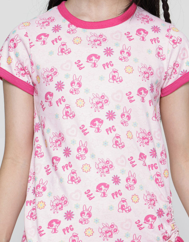 Powerpuff Girls Character Drawstring Print T-shirt for Girls