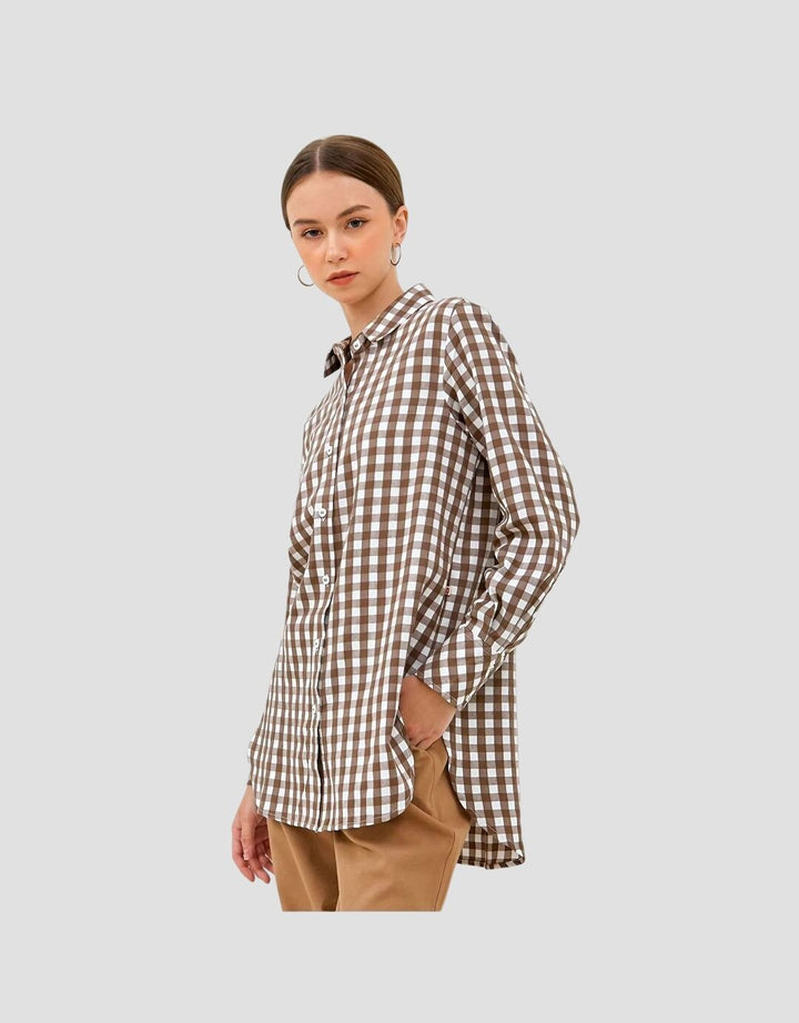 Graphis Kemeja Motif Gingham Wanita