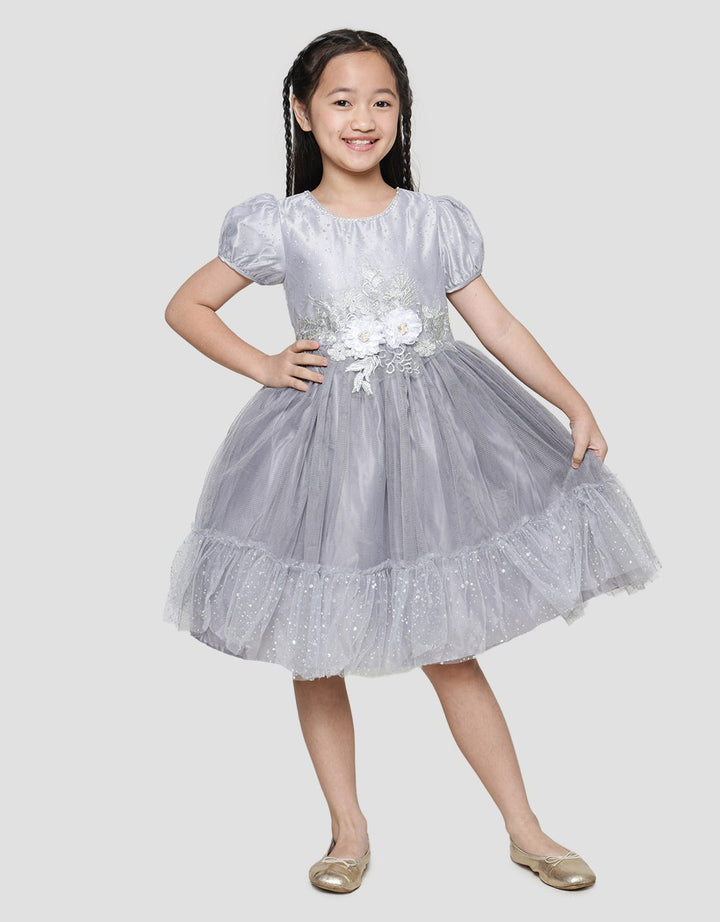 Donita Flower Patch Dress Party Anak Perempuan