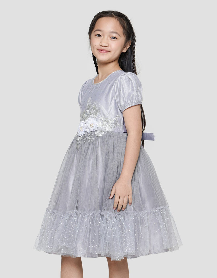 Donita Flower Patch Dress Party Anak Perempuan