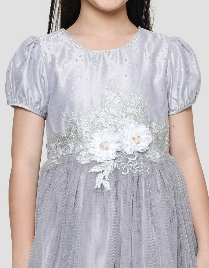 Donita Flower Patch Dress Party Anak Perempuan