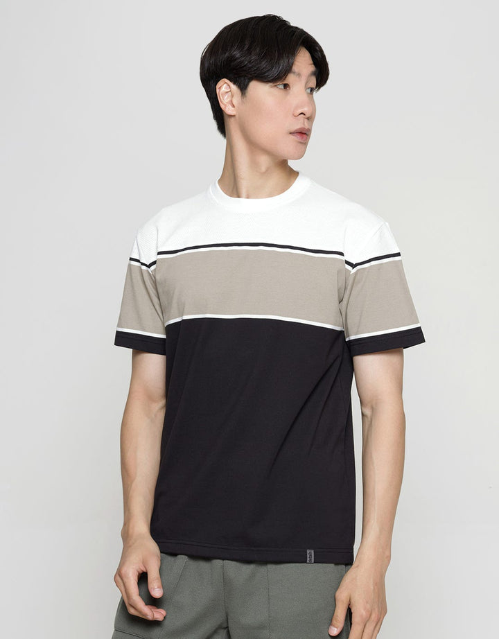 Details Texture Color Blocking Cut And Sewn Men's T-shirt