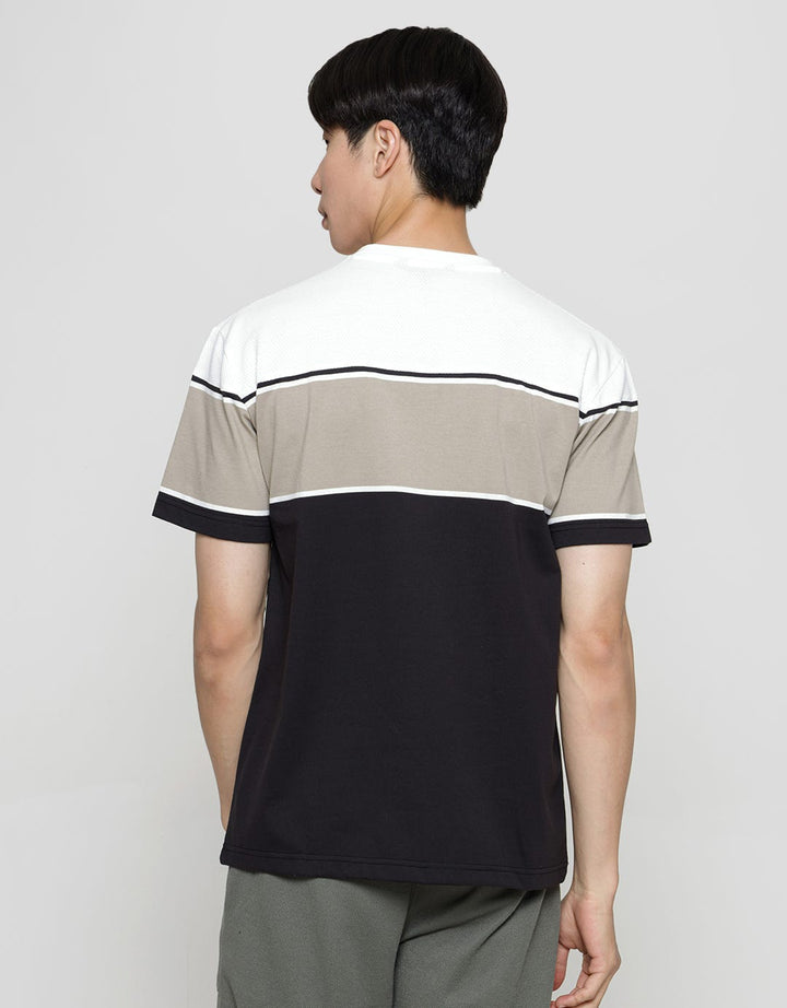 Details Texture Color Blocking Cut And Sewn Men's T-shirt