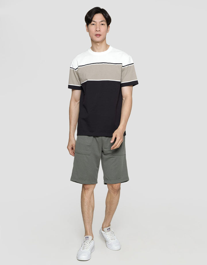 Details Texture Color Blocking Cut And Sewn Men's T-shirt