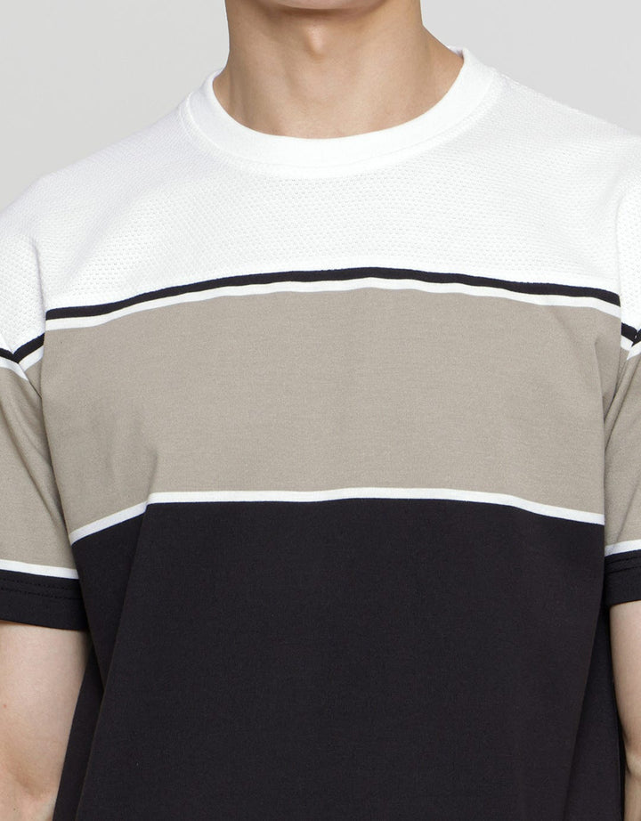 Details Texture Color Blocking Cut And Sewn Men's T-shirt
