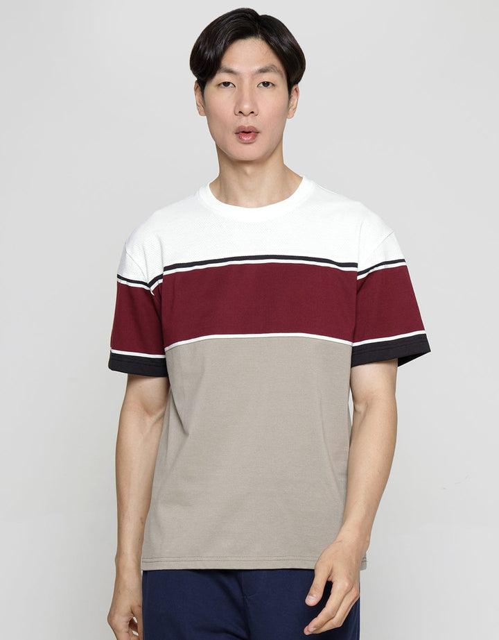 Details Texture Color Blocking Cut And Sewn Men's T-shirt
