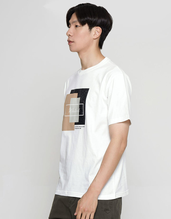 Details Short Sleeve T-Shirt Print Square
