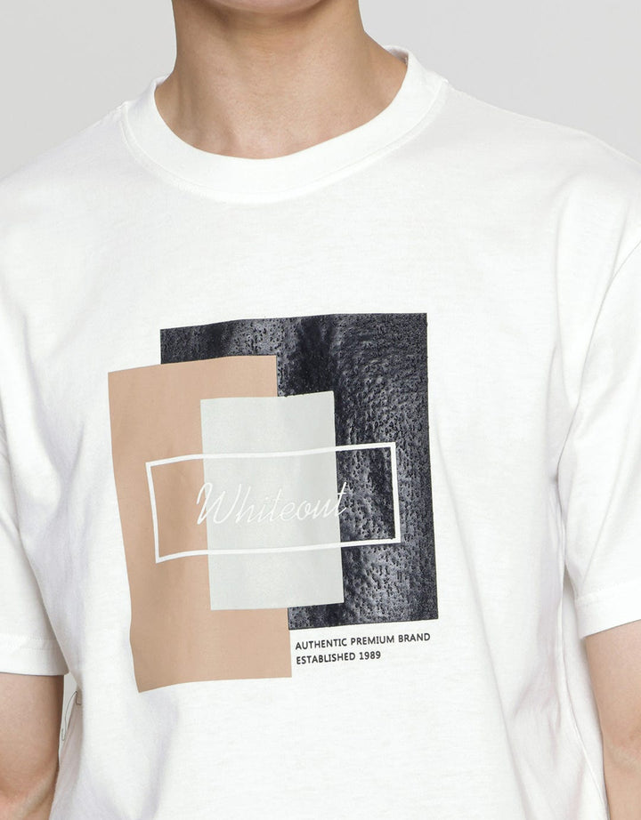Details Short Sleeve T-Shirt Print Square