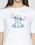 Disney Stitch Basix Women's Short Sleeve Boxy Print T-Shirt
