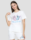 Disney Kaos Lengan Pendek Basic Wanita Print Stitch
