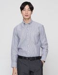 Stanley Adams Slim Stripe Oxford Kemeja Pria