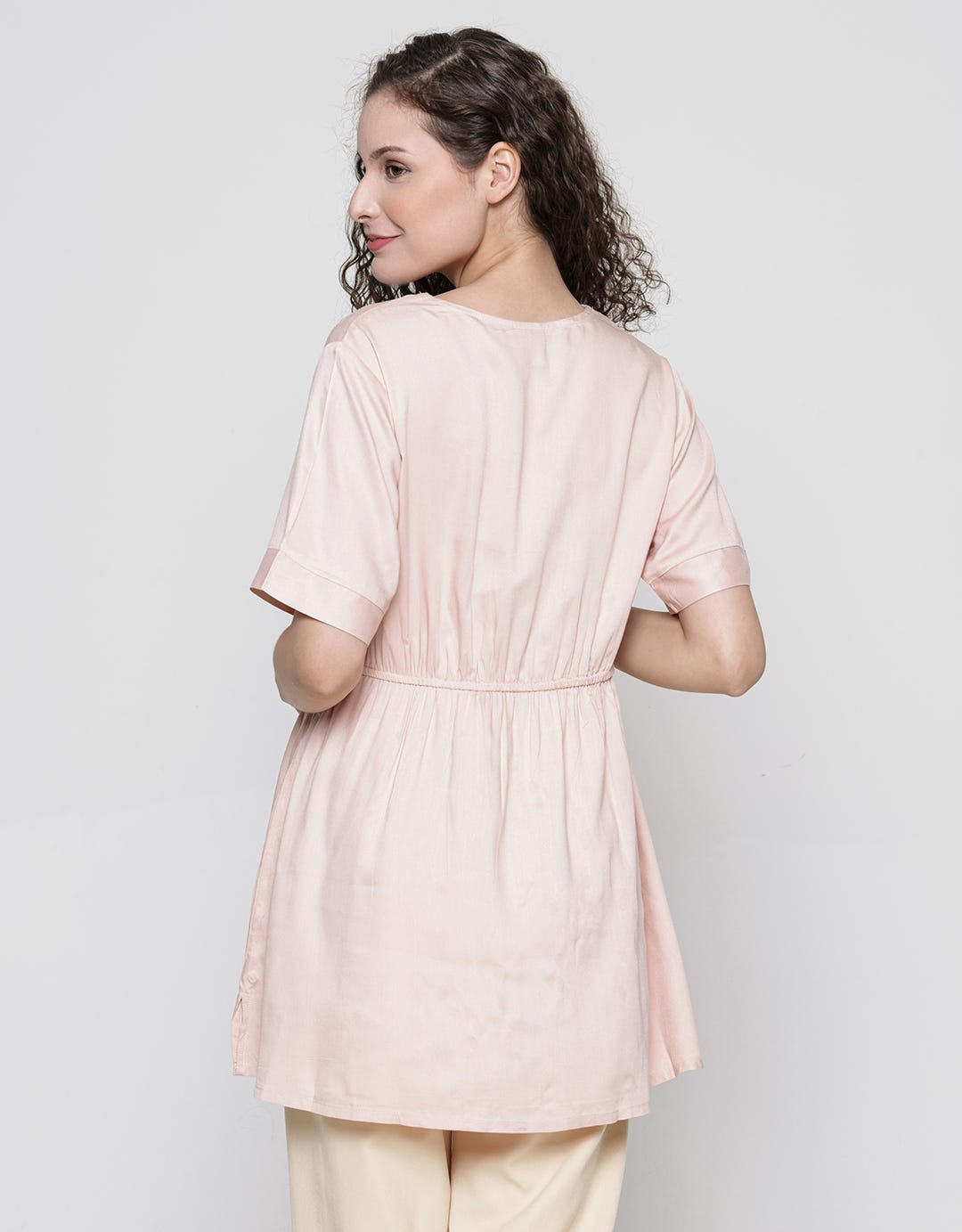Connexion Mom Short Sleeve Blouse V Neck Livaeco