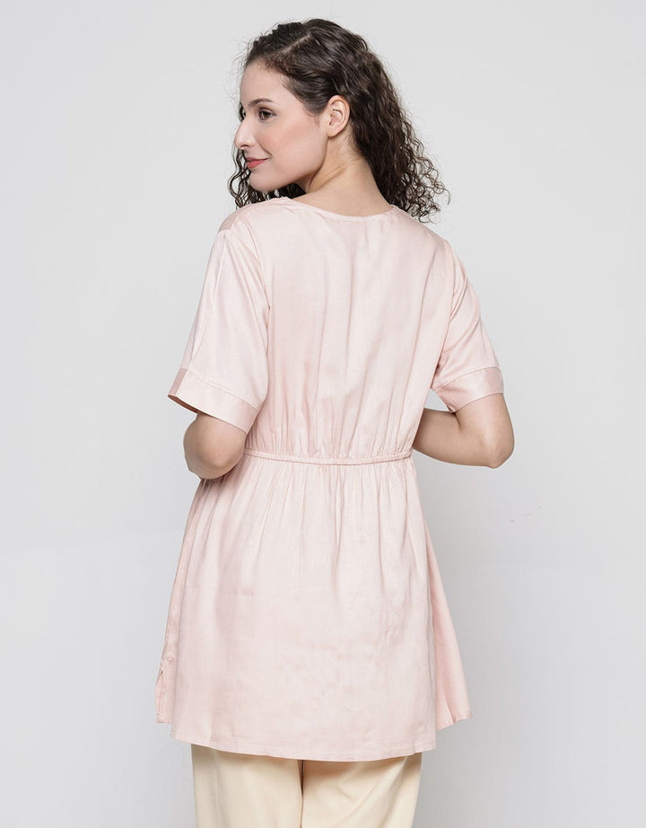 Connexion Mom Short Sleeve Blouse V Neck Livaeco