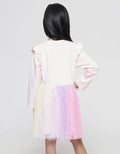 Little M Midi Dress Anak Perempuan Ruffle Unicorn Butterflies