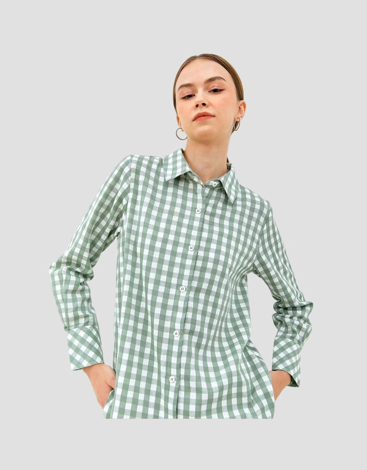 Graphis Kemeja Motif Gingham Wanita