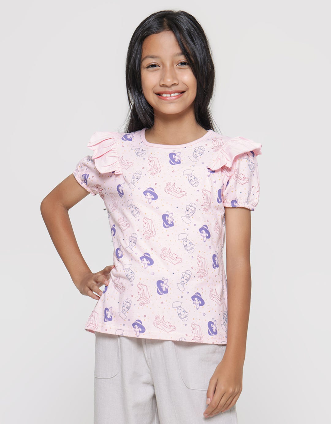 Disney Princess Ruffle Kaos Anak Perempuan