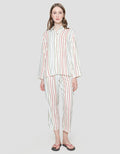 Nevada Long Sleeve Pyjama Celana Wanita Line Crayon