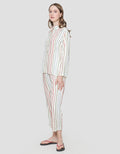 Nevada Long Sleeve Pyjama Celana Wanita Line Crayon