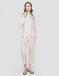 Nevada Long Sleeve Pyjama Celana Wanita Line Crayon