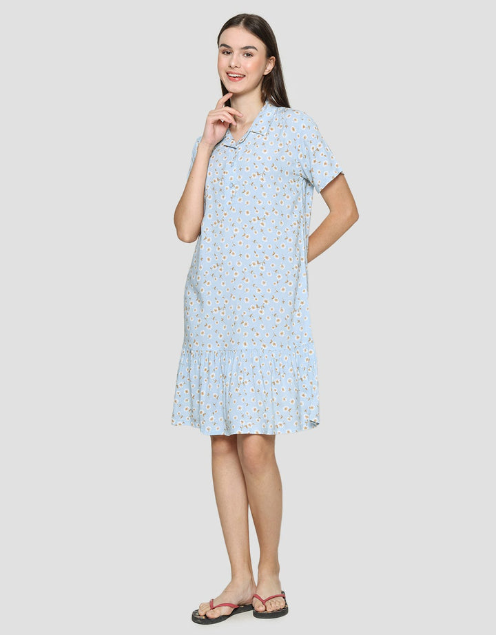 St. Yves Bunga Matahari Midi Dress Wanita