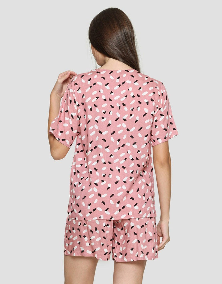 Nevada Piyama Setelan Wanita Print Wavy Line
