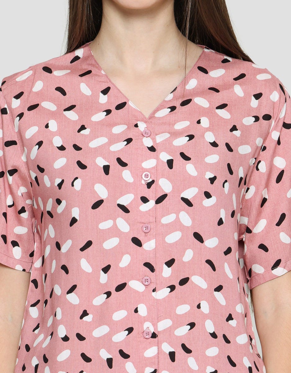 Nevada Piyama Setelan Wanita Print Wavy Line