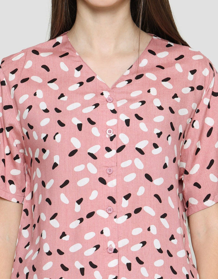 Nevada Piyama Setelan Wanita Print Wavy Line