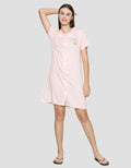 Disney Dress Tidur Wanita Print Tinkerbell Stripe Rayon