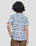 Little M Print Texture Car Kemeja Anak Laki-laki