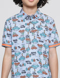 Little M Print Texture Car Kemeja Anak Laki-laki