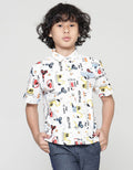 Little M Kemeja Lengan Pendek Anak Laki-laki Print Truck Texture