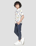 Little M Kemeja Lengan Pendek Anak Laki-laki Print Truck Texture