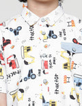 Little M Kemeja Lengan Pendek Anak Laki-laki Print Truck Texture