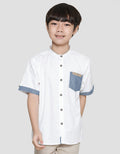Little M Dobby Spider Kemeja Koko Casual Anak Laki-Laki