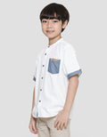 Little M Dobby Spider Kemeja Koko Casual Anak Laki-Laki