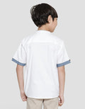 Little M Dobby Spider Kemeja Koko Casual Anak Laki-Laki