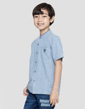 Little M Solid Texture Baju Koko Anak Laki-laki