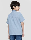 Little M Solid Texture Baju Koko Anak Laki-laki