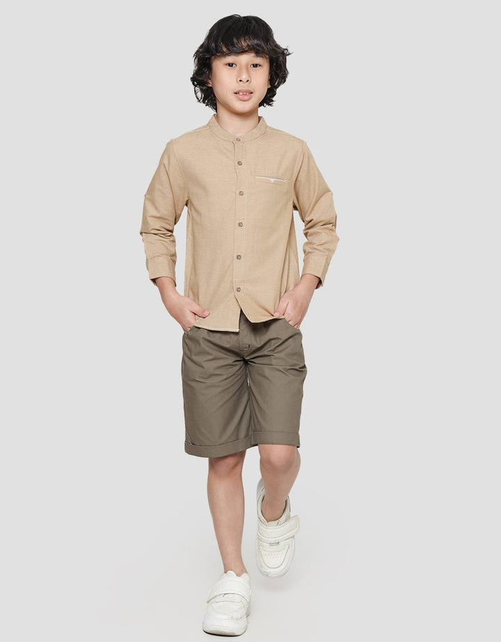 Little M Kurta Solid Baju Koko Anak Laki-laki