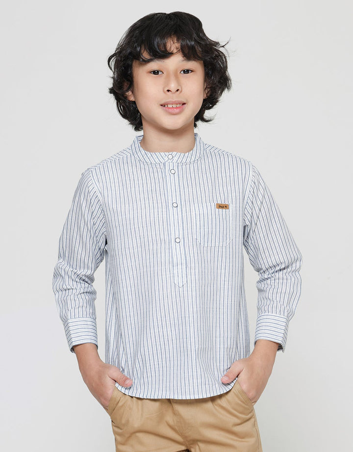 Little M Stripes Linen Baju Koko Anak Laki-laki
