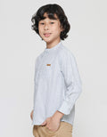 Little M Stripes Linen Baju Koko Anak Laki-laki